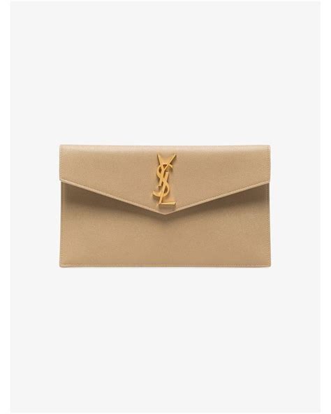 ysl uptown clutch dark beige|Saint Laurent.